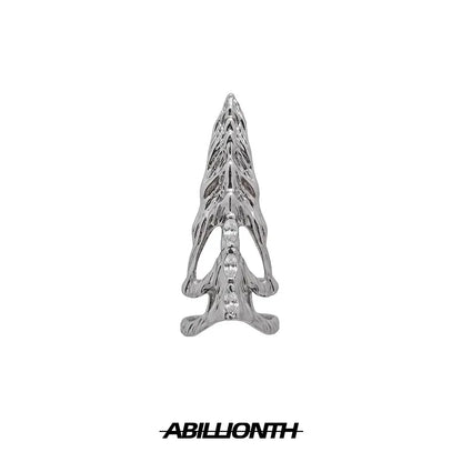 Punk Metal Nail Cover Bone Ring Gothic Rock Machinery Manicure Fingertip Ring Multilayer Finger Rings Cosplay Jewelry Set Gift
