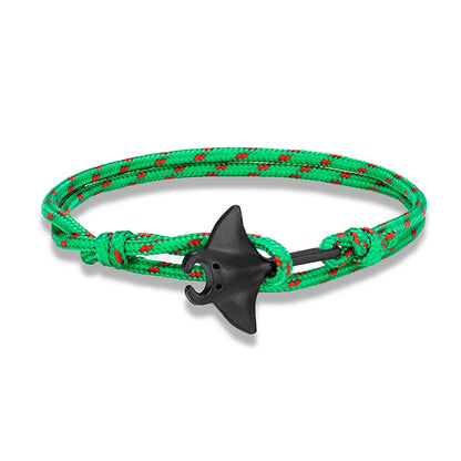 Ocean Animals Cute Manta Ray Bracelet Men Women Adjustable Paracord Rope Couple Bracelets Summer Beach Surfing Party Bangle Gift