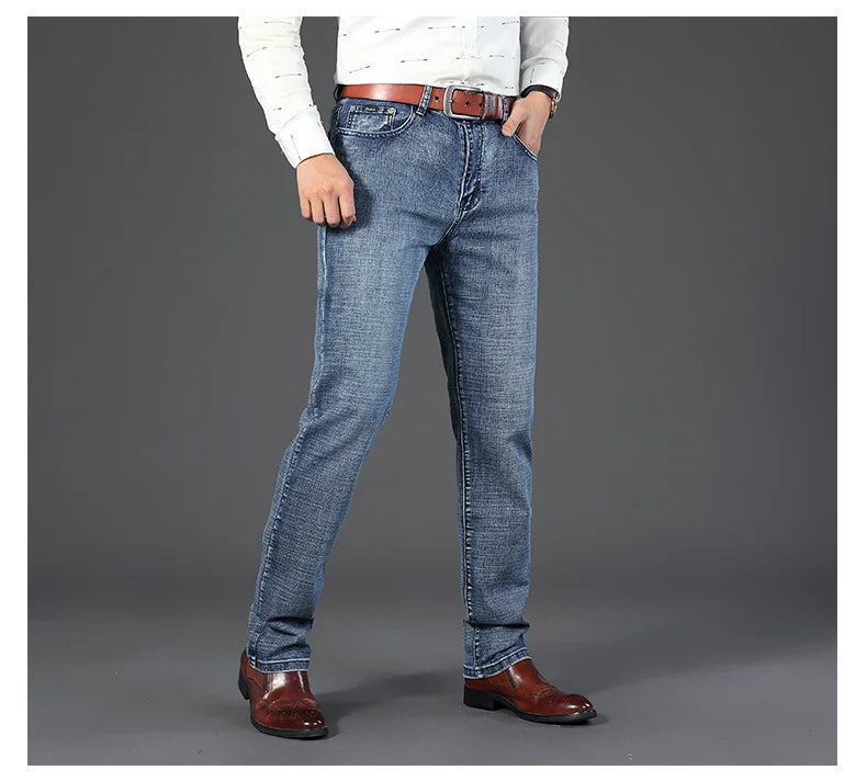 2025 New Business Men's Jeans Casual Straight Stretch othing