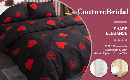 Kuup 3pcs printed matte Duvet Cover Colored Bedding Set QUEEN Size Quilt Cover High Quality Skin Friendly Fabric Bedding Cover