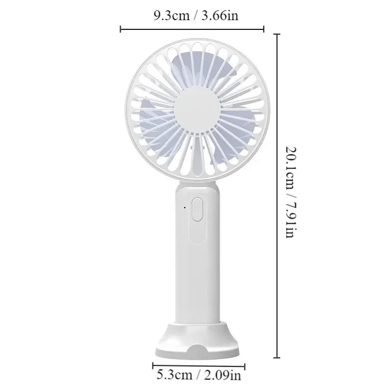 1pc New Portable Fan Office Desktop Multifunctional Folding Headed Small Electric Fan USB Mini Portable High Wind Pocket Fan