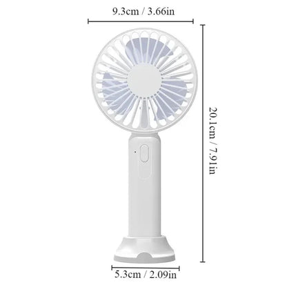 1pc New Portable Fan Office Desktop Multifunctional Folding Headed Small Electric Fan USB Mini Portable High Wind Pocket Fan