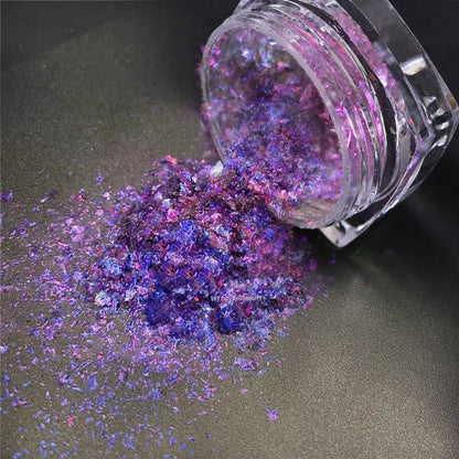 1Jar Metallic Mirror Chrome Nail Powder Holographic Laser Silvery Golden Nail Rubbing Glitter Pigment UV Gel Polish Mirror Powde