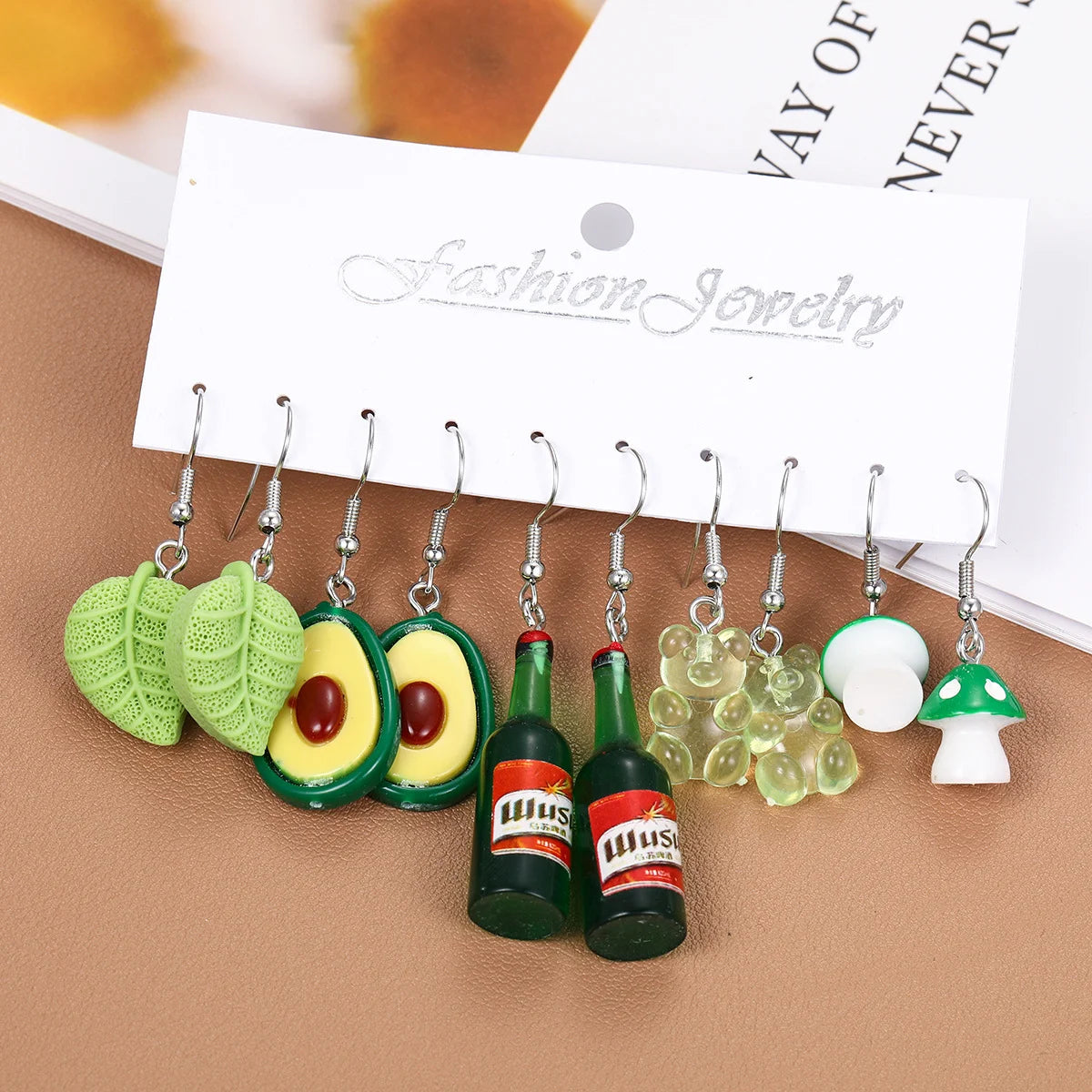 Fashion Sweet Fruit Drink Earrings Set for Women