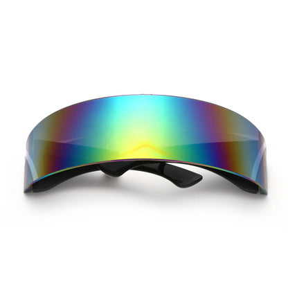 KLASSNUM Women Future Technology Sunglasses Y2K Laser Eyeglasses Anti UV400 One Peice Mirrored Lens Eyewear Glasses Men Glasses