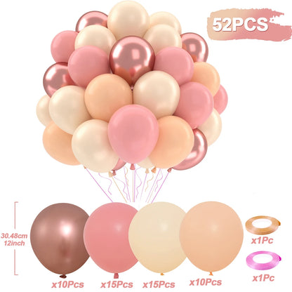 31/36/37/51/101Pcs Metallic Balloons Pearl Latex Balloon Gold Confetti Balloons for Birthday Weddings Baby Shower