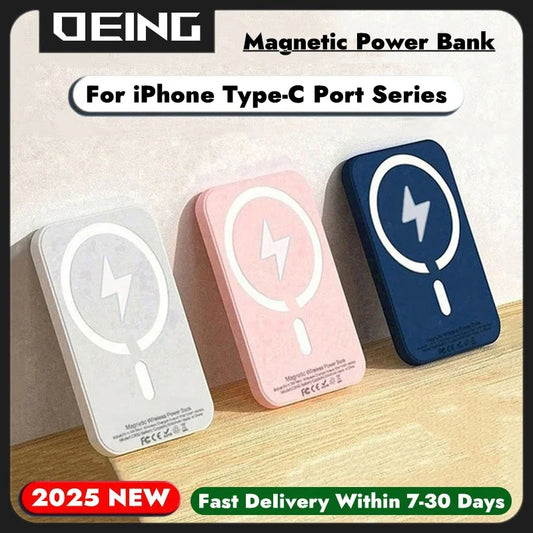 Magnetic Powerbank For iPhone Type-C External Auxiliary Battery Portable Wireless Charger For Apple Original Magsafe Power Bank