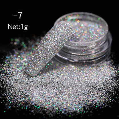 1Box Moonlight Mirror Nail Powder Silver Fine Glitter Metallic Effect Pigment UV Gel Polish Chrome Dust Aurora Nail Decorations