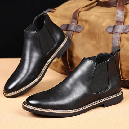 Men Chelsea Boots Brand Retro Comfortable PU Leather