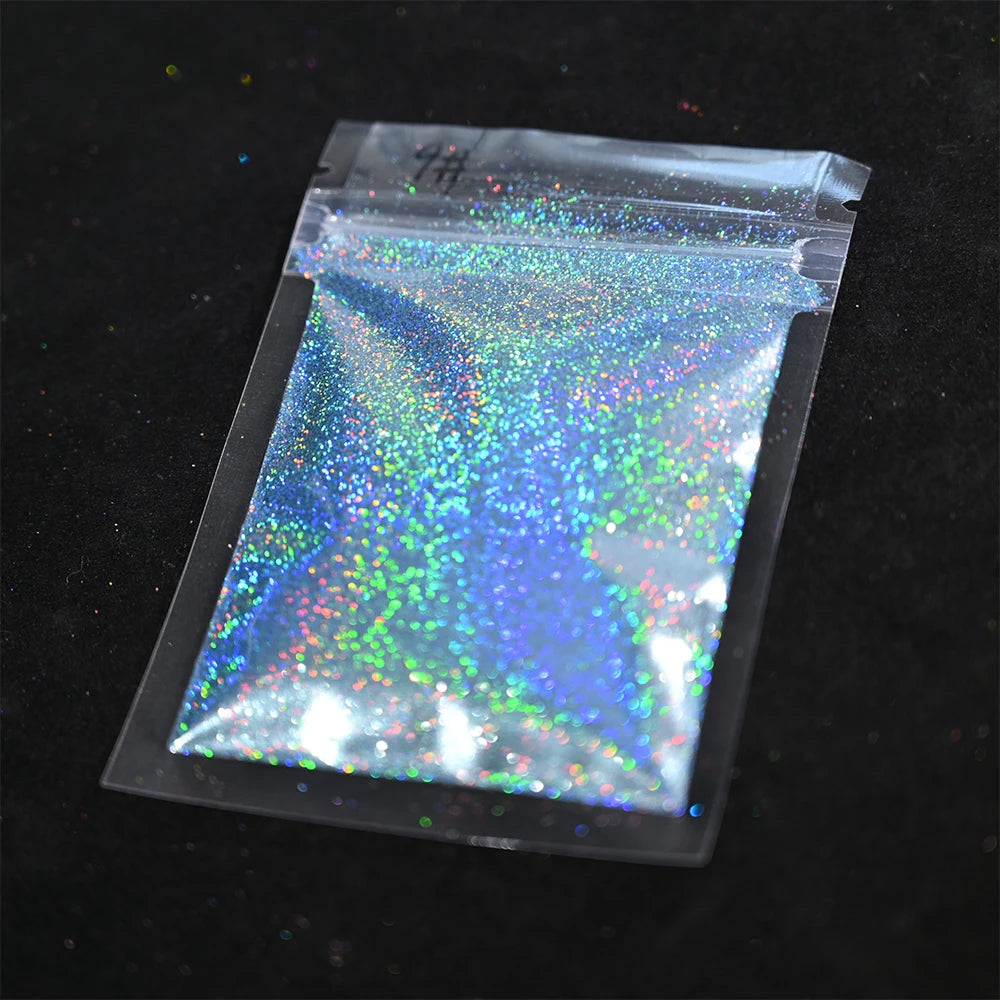 Laser Holographic Rainbow Nail Glitter 0.2MM Sparkly Nails Glitter Powder 10G/5G Dazzling Glitter Dust DIY Nail Art Decoration