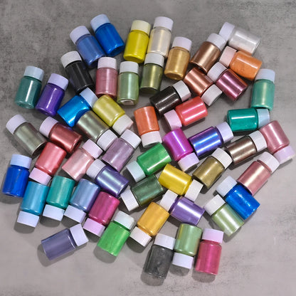 1Bottle Pink/White Pearlescent Nail Art Powder Glitter Mermaid Chrome Mica Pigment For Manicure Decorations Pearl Rubbing Dust
