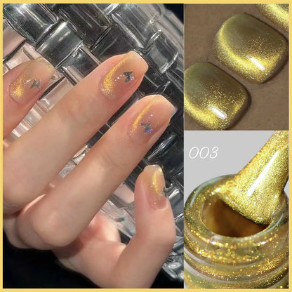 Aurora Blue Tears Cat Eye Magnetic Gel Nail Polish Sparkling Shimmer Fairy Crystal Magnetic Gel Nail Polish for DIY Charm Nails