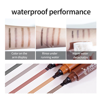 Waterproof eyebrow pencil in five colors, microblading eyebrow pencil with 4 tips