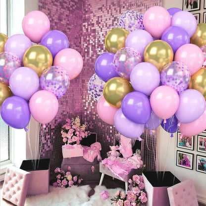 31/36/37/51/101Pcs Metallic Balloons Pearl Latex Balloon Gold Confetti Balloons for Birthday Weddings Baby Shower