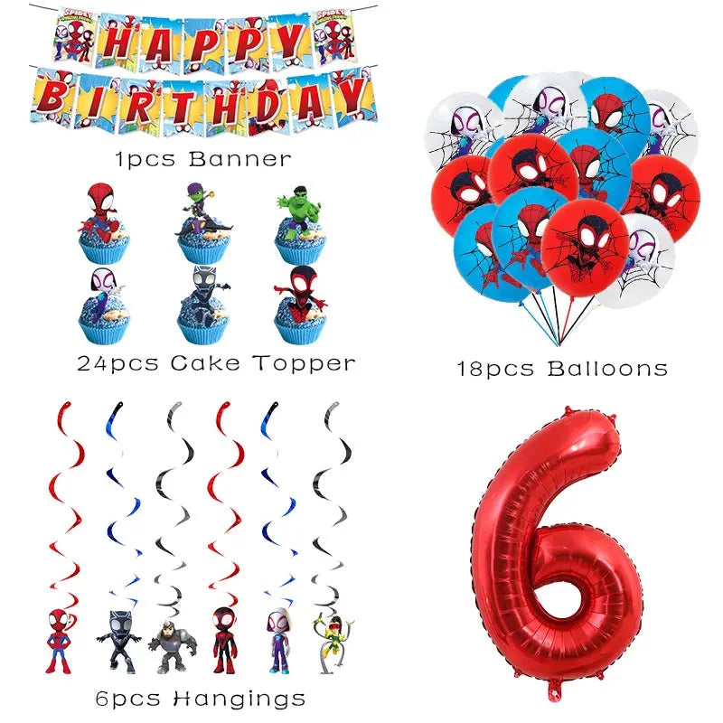 Spidey And His Amazing Friends Birthday Party Decoration Spiderman Theme