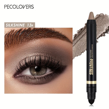 PECOLOVERS Champagne Brown Metallic Eyeshadow Stick - Waterproof, Long-Lasting Glitter Highlighter & Brightening Pencil Crayon