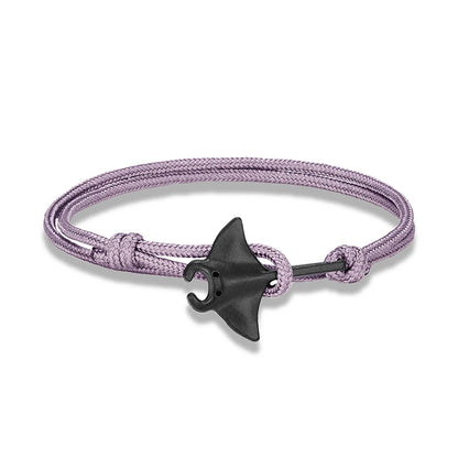 Ocean Animals Cute Manta Ray Bracelet Men Women Adjustable Paracord Rope Couple Bracelets Summer Beach Surfing Party Bangle Gift