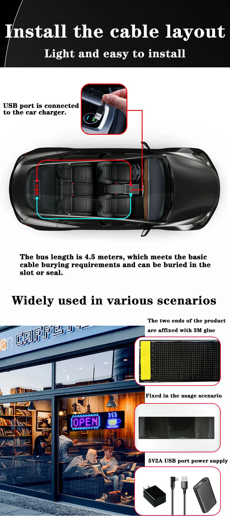 Car LED Matrix Pixel Panel Funny