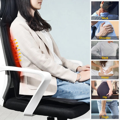 Massager Chair Pad Electric Heating Vibrating Cervical Neck Back Body Cushion Massag for Car Home Lumbar Mattress