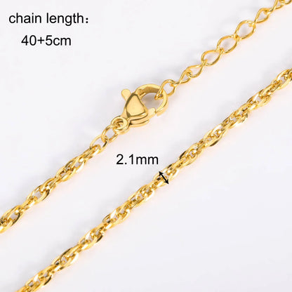 10Pcs/Lot 45cm Stainless Steel Gold Color Chains Necklace For Women