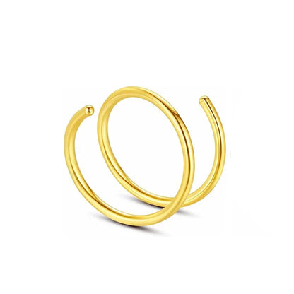 1cs Stainless Steel Double Nose Ring Spiral Nose