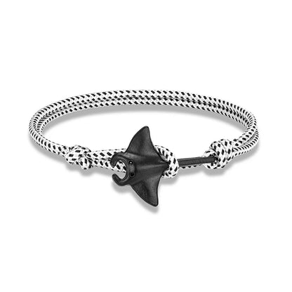 Ocean Animals Cute Manta Ray Bracelet Men Women Adjustable Paracord Rope Couple Bracelets Summer Beach Surfing Party Bangle Gift