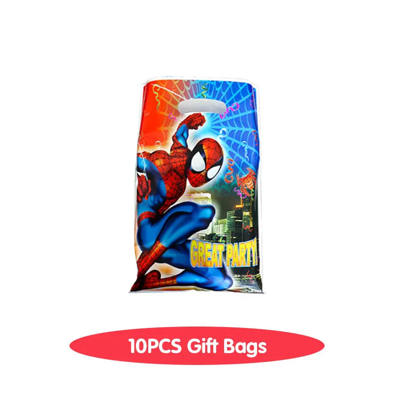 Spiderman Birthday Decoration Tablecloth Paper Cups Plates Backdrop