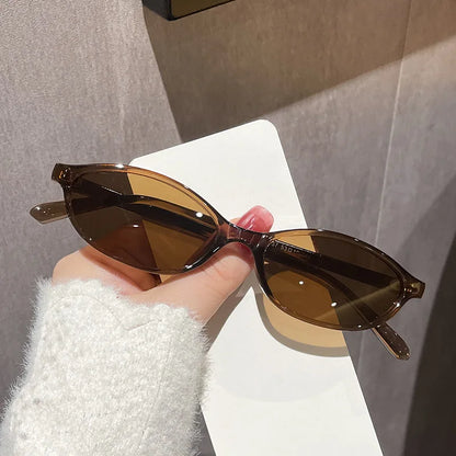 Women's Leopard Brown Sunglasses Fashion Brand Small Frame Sun Glasses Ladies Retro Oval Eyewear Shade Oculus De Sol