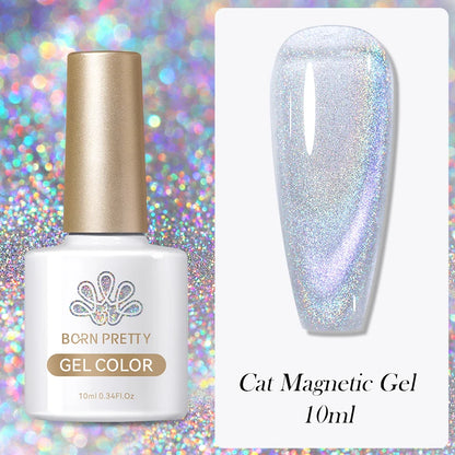 BORN PRETTY 10ml Water Light Cat Magnetic Gel Nail Polish Vernis Semi Permanent Soak Off Crystal Gel Polish For Nails Manicure