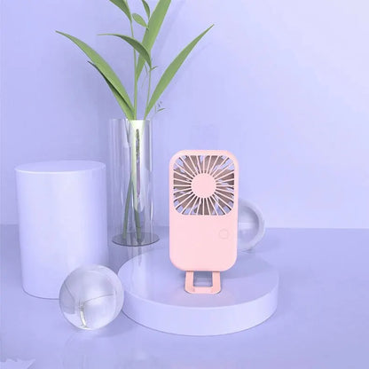 Compact Mini Fan Rechargeable Stand Small Pocket Fan with Three Wind Speeds Powerful Range Long-lasting Fan