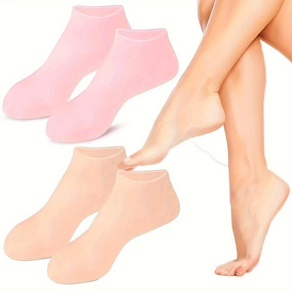 2 Pack Moisturizing Silicone Gel Socks for Dry Cracked Feet