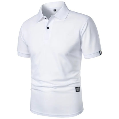 Summer Men's Solid Color Polo Shirt Short Sleeve