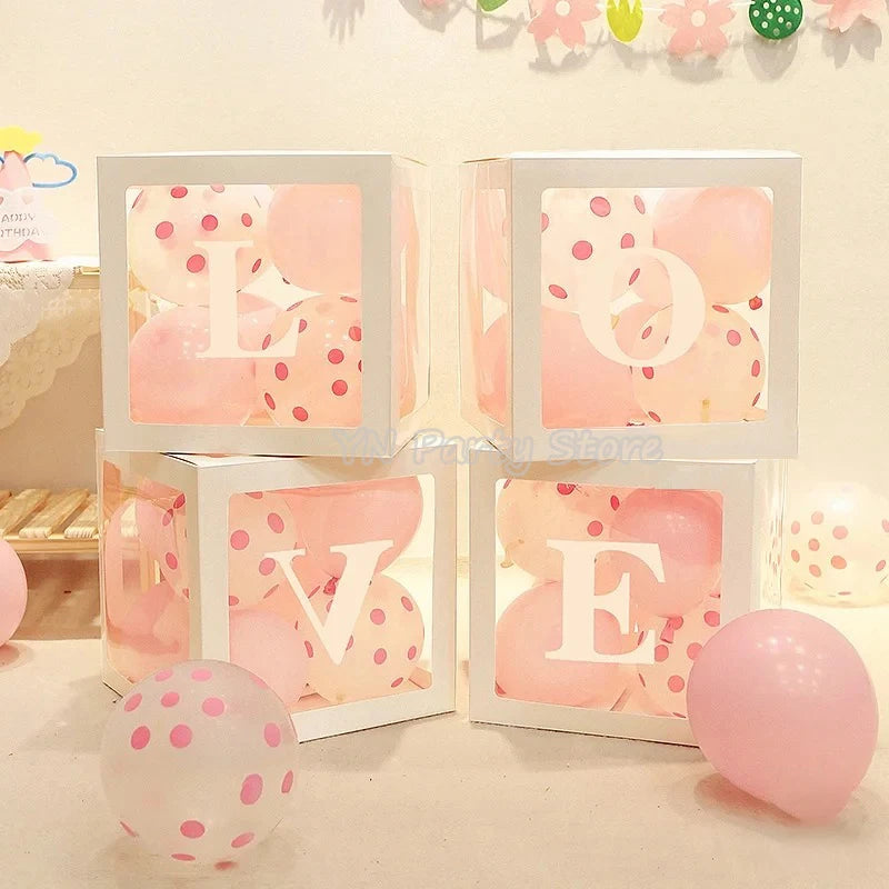 Transparent Balloon Letter Box Baby Shower Decoration Birthday Wedding