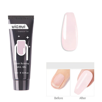 Pink/Clear/White Solid Builder Gel For Nails Hard Gel Extension Builder Nail Gel,Non-Sticky 3D Sculpture Diy Nail Poly Art Gel