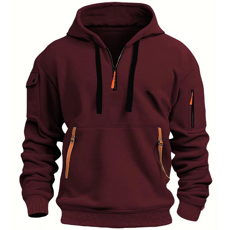 2025 Dropped Shoulder Hooded Sweatshirt Men's