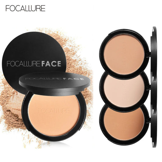 Mineral Face Pressed Oil Control Natural Foundation Powder 3 Colors Smooth Finish Concealer Setting