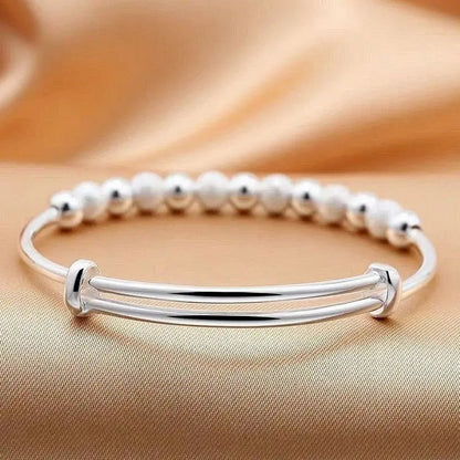 Silver-Color Luxury Beads Bracelets Bangles