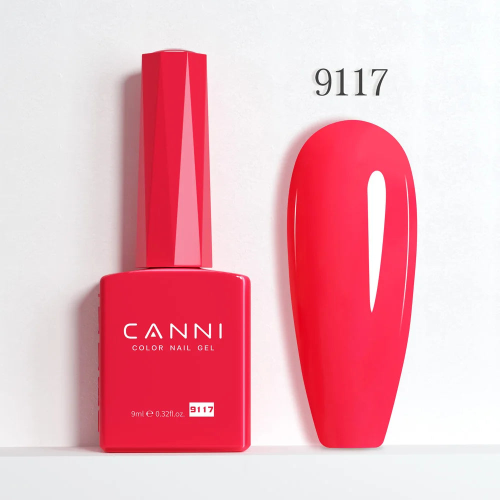CANNI Hema Free Nail Gel Polish Christmas Red Color Collection Semi Permanent Nail Dehydrator Primer 9ml French Gorgeous Color