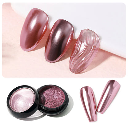 1pcs Nail Glitter Metallic Rubbing Dust Gel Polish Pigment Shinning Metal Manicure Decor Magic Mirror Powder Gold Silver Chrome