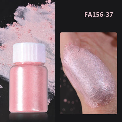 1Bottle Pink/White Pearlescent Nail Art Powder Glitter Mermaid Chrome Mica Pigment For Manicure Decorations Pearl Rubbing Dust