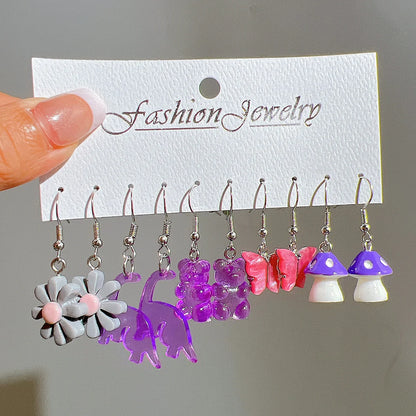 Fashion Sweet Fruit Drink Earrings Set for Women