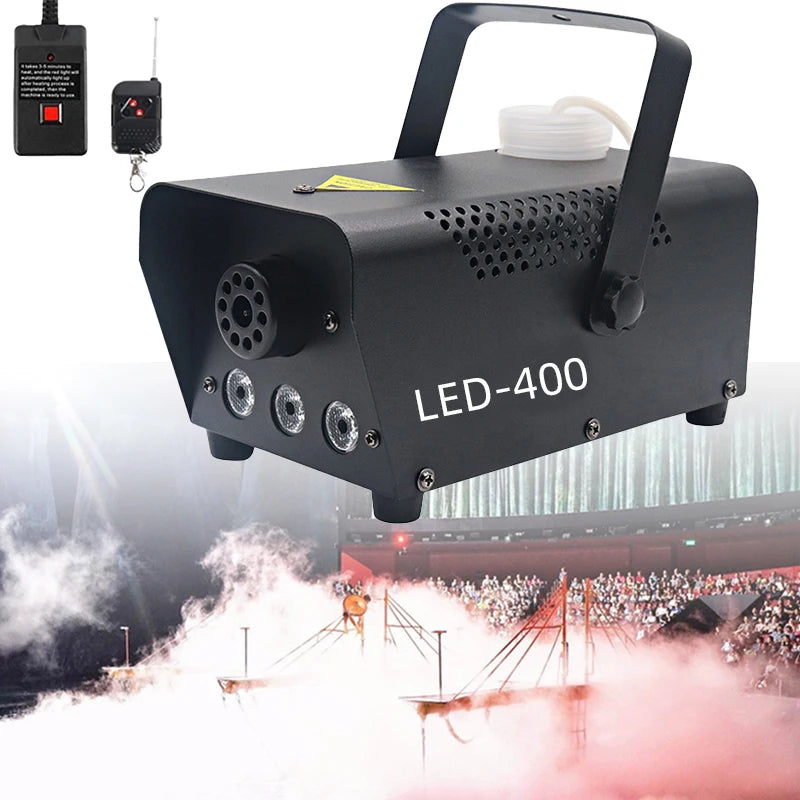 400W RGB LED Fog Machine Smoke Machine Wireless Remote Control DJ Disco Party UK