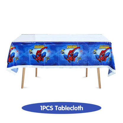 Spiderman Birthday Decoration Tablecloth Paper Cups Plates Backdrop