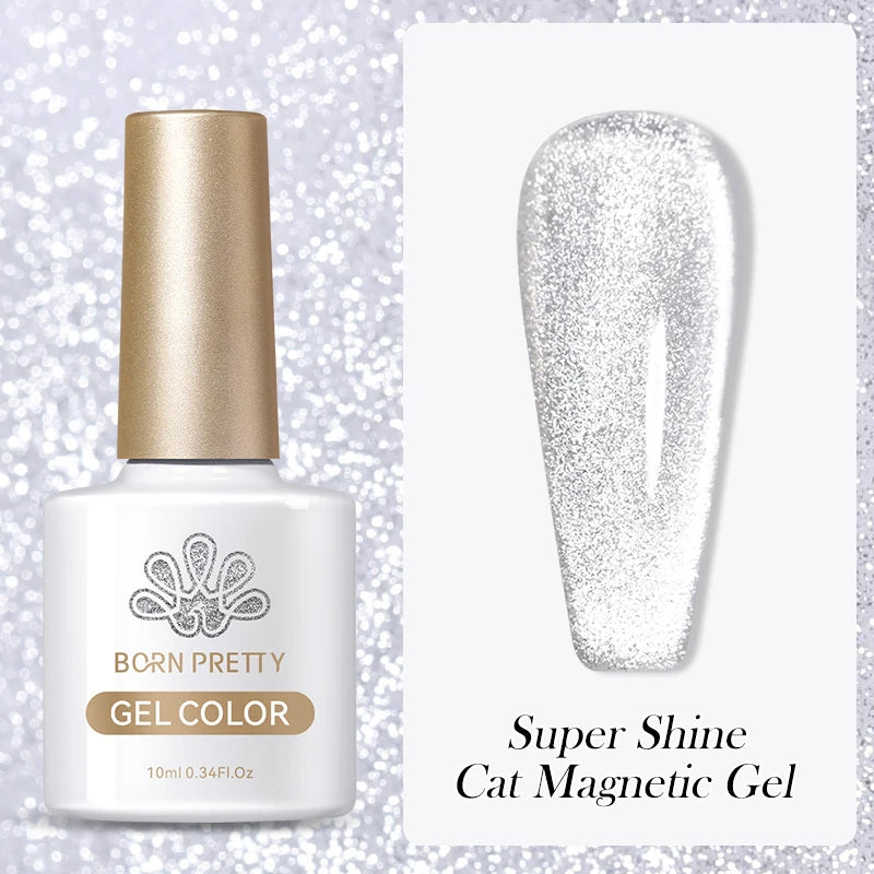 BORN PRETTY 10ml Water Light Cat Magnetic Gel Nail Polish Vernis Semi Permanent Soak Off Crystal Gel Polish For Nails Manicure