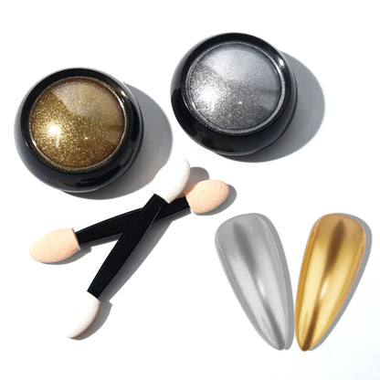 1pcs Nail Glitter Metallic Rubbing Dust Gel Polish Pigment Shinning Metal Manicure Decor Magic Mirror Powder Gold Silver Chrome
