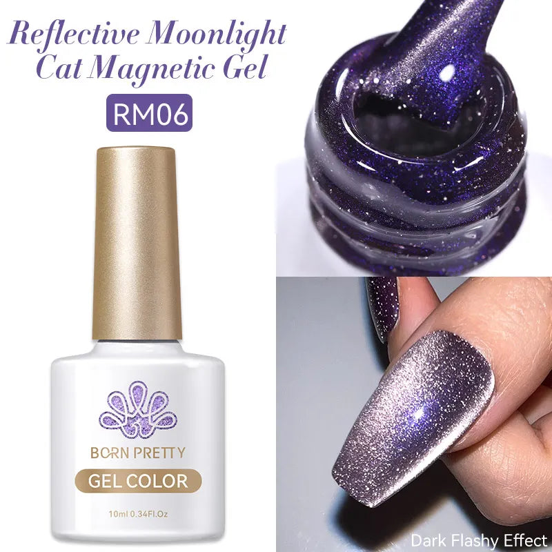 BORN PRETTY 10ml Water Light Cat Magnetic Gel Nail Polish Vernis Semi Permanent Soak Off Crystal Gel Polish For Nails Manicure