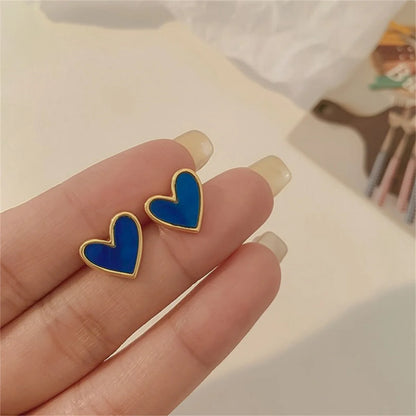 Heart Stud Earrings for Women Girl Fashion