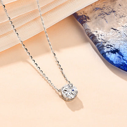 Luxury Moissanite Diamond 6.5mm 1CT Necklace For Woman