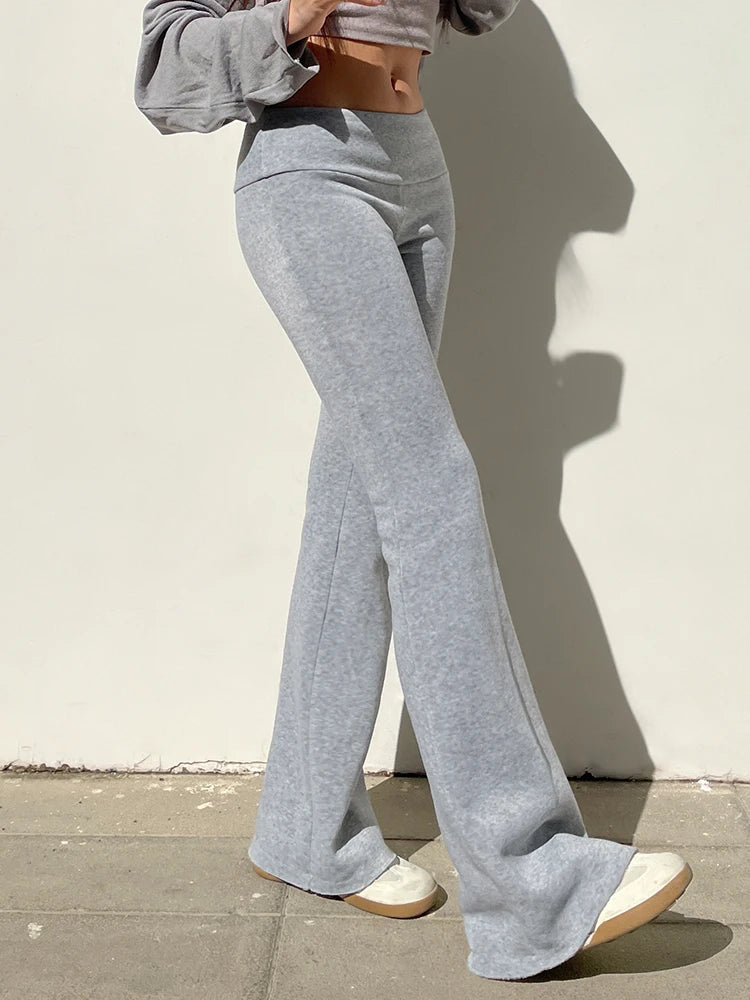 IAMSURE Casual Sexy Basic Solid Flare Pants