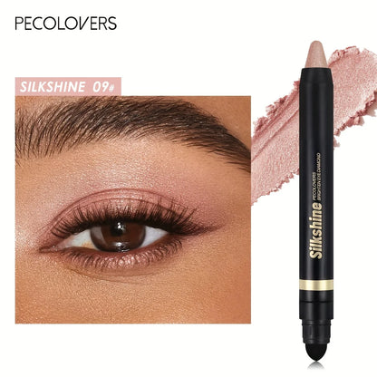 PECOLOVERS Champagne Brown Metallic Eyeshadow Stick - Waterproof, Long-Lasting Glitter Highlighter & Brightening Pencil Crayon